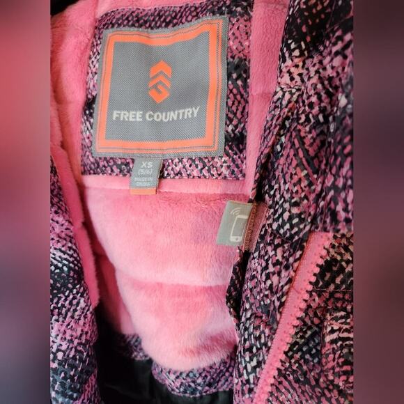 Free Country Girl's Pink XS 5 / 6 Snow Flurry Boarder Jacket - Picture 6 of 7